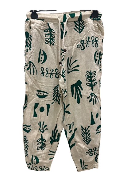 PHUTİ COLLECTION Cotton Linen Pleated Leg Pants