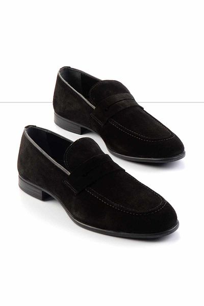 Bambi Μαύρα Δερμάτινα Ανδρικά Παπούτσια Loafer E01549034802
