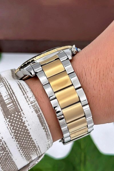 Bigotti Milano Luxury Men's Wristwatch Silver-gold Steel Strap Steel Case Functions Active Zmb009