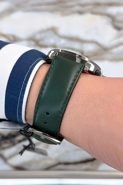 Ferrucci Green Leather Cord, Steel Case Function Number Men's Wristwatch Bracelet Zmfer079