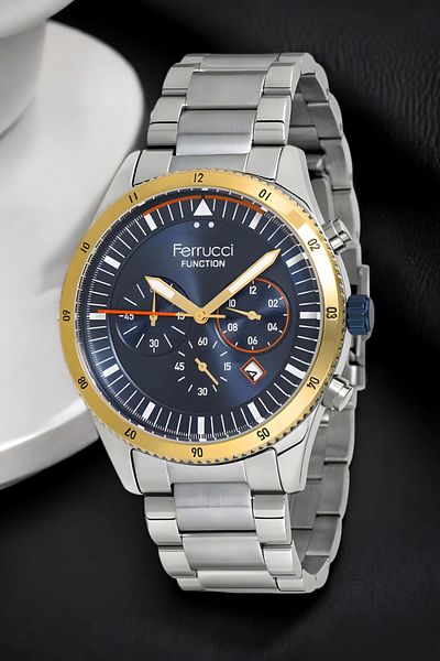 Ferrucci men's Silver-Gold Wristwatch and Bracelet - Fc.13907tm.04 Function Zmfer150
