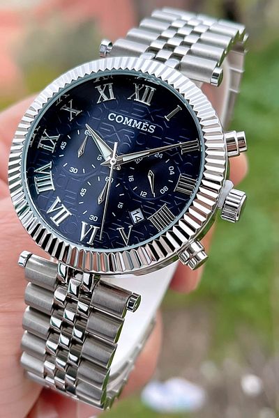 COMMES Men's Wristwatch Crono Functions Active Silver Color