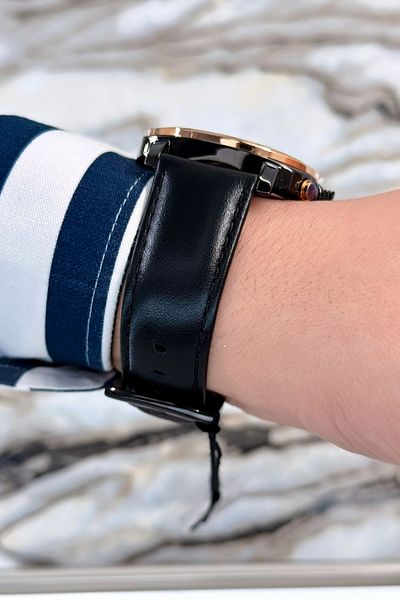 Ferrucci Black Leather Cord, Steel Case Function Number Men's Wristwatch Bracelet Zmfer079
