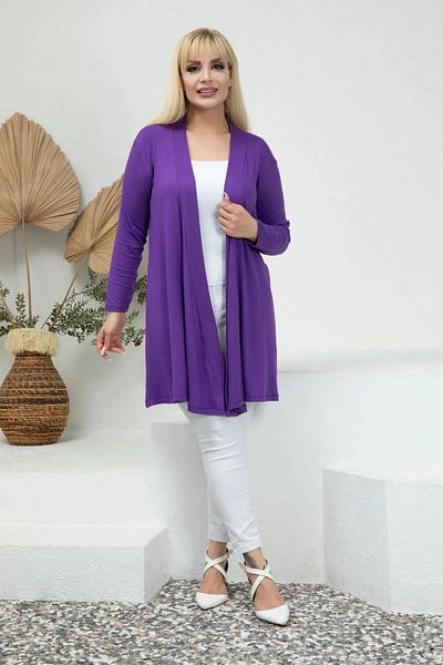 MODA Asymmetric Sleeves Flexible Viscosin Large Size Cardigan