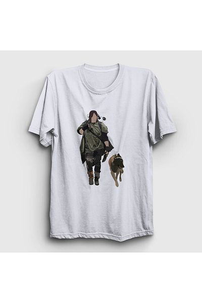 Presmono Unisex Λευκό T-Shirt Daryl Dixon V3 The Walking Dead