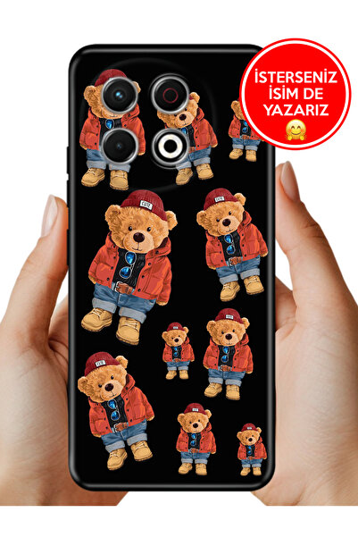 TECNO Spark 30 Pro KL7 Kılıf Cekuform Desenli Art Silikon Bear Teddy