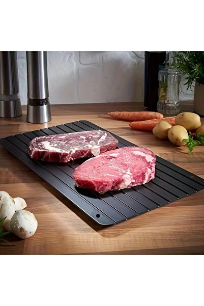 metallica صفيحة إذابة تجميد اللحوم المصنوعة من الألومنيوم المجلفن، مضلعة ومثقوبة لمنع تسرب الماء وإذابة الطعام بسرعة