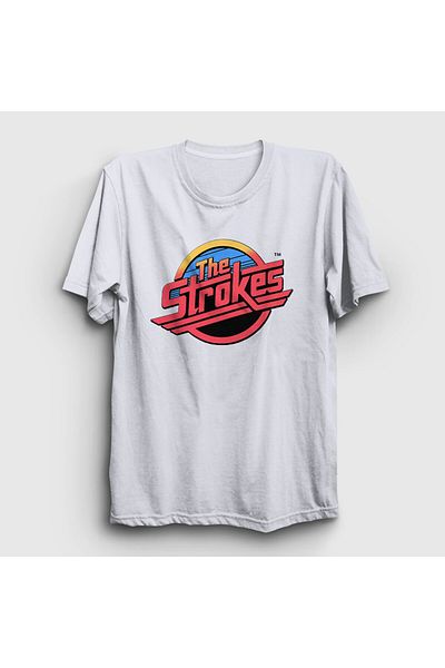 Presmono Tricou alb unisex cu logo vintage The Strokes 525318 tt