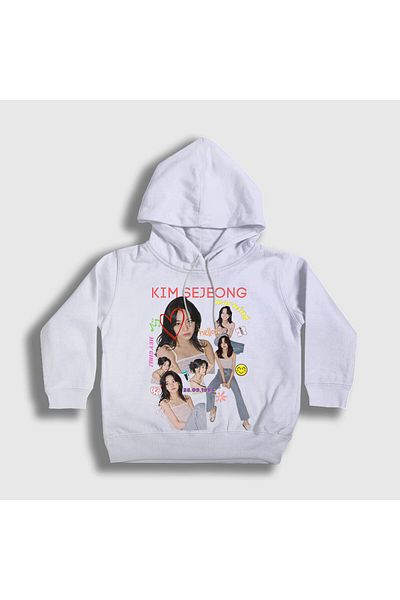 Presmono Hanorac cu glugă unisex pentru copii, poster alb, Kim Sejeong 524019 tt