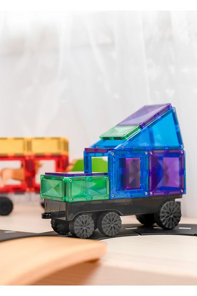 Connetix Rainbow Transport Magnetic Blocks 50 Pieces Building Toy