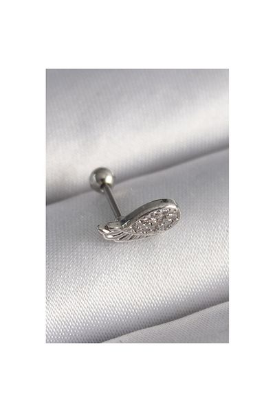 Skygo 316L Steel Silver Color Zircon Stone Wing Tragus Piercing - Tj-Pr1269