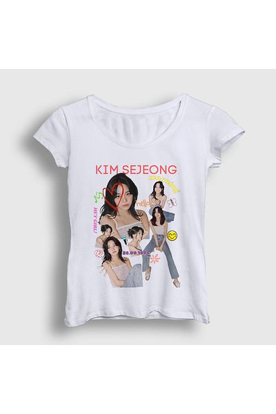 Presmono Tricou alb pentru femei Kim Sejeong 524039 tt