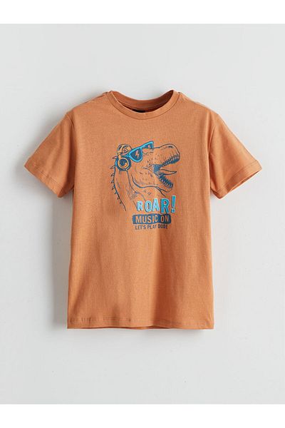 LC Waikiki New Season Crew Neck Dinosaur Printed Boy's T-Shirt -