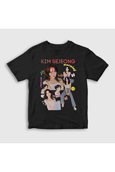 Presmono Unisex dečji crni poster Kim Sejeong T-shirt 524029tt
