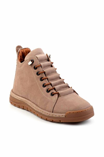 Bambi Vizon Nubuk Hakiki Deri Kadın Bot & Bootie K02031311301