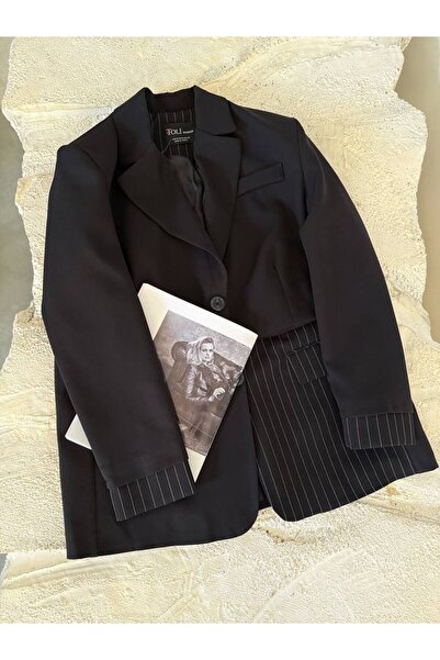 Bak'ap Oversize Design Line Detailed Blazer Jacket