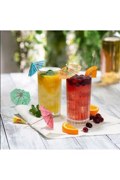 PartAntalya Kokteyl Şemsiye Renkli Kokteyl Kürdanı Boyutu 10 Cm -10 Adet -1 P...