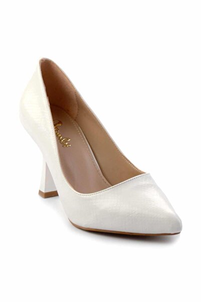 Bambi White Snake Print Women's Classic Heeled Shoes01137030207