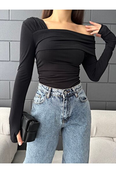 Butik Tek Omuz Sandy Bluz
