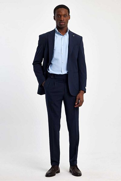 Savira Lycra Woven Fabric Unlined Mono Collar Bag Pocket Italian Model Trousers Set of Two