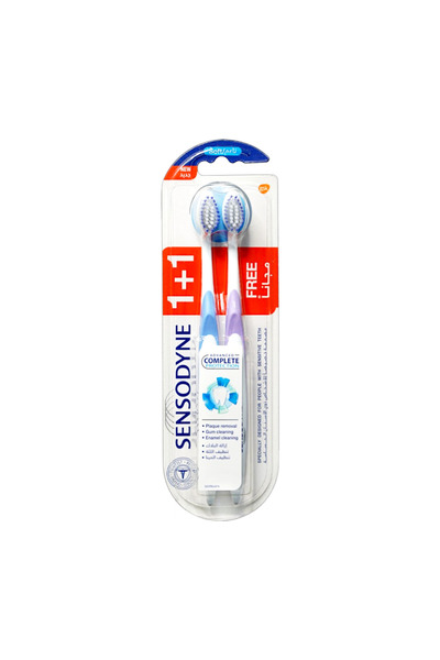 Sensodyne فرشاة أسنان ناعمة، قطعتين، أزرق وأرجواني