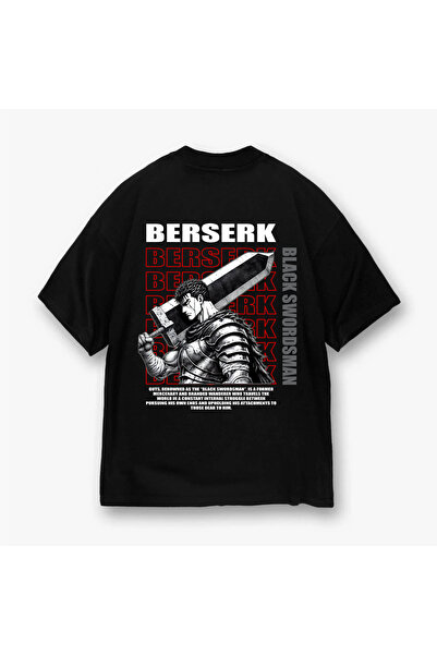 darkopia Tricou supradimensionat unisex pentru femei și bărbați Berserk Black...