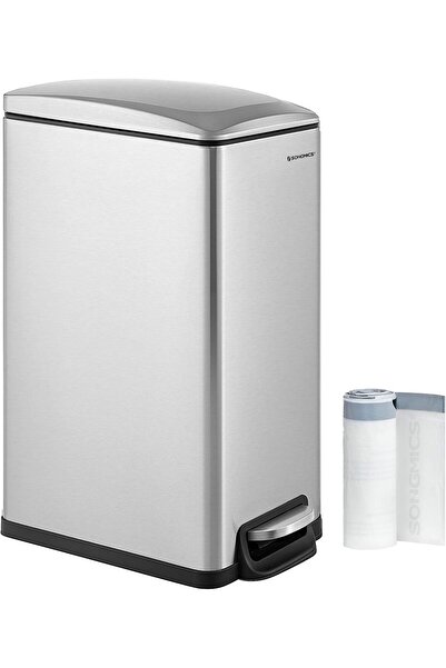 SONGMICS mutfak çöp kutusu, 48 litre, yavaş kapanan ve iç kovalı , paslanmaz ...