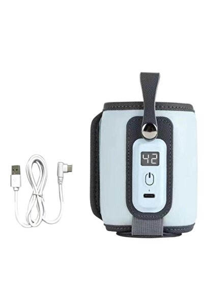 Zigver Hafif Şişe Isıtıcı USB Şarjlı Isıtma Torbası Şişe Süt Isıtıcı Uzun Ömürlü mavi