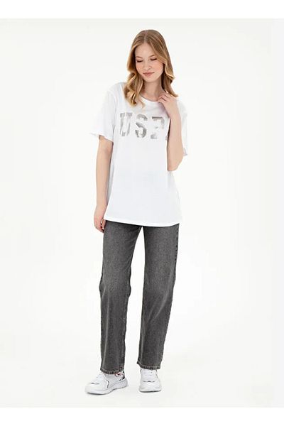 U.S. Polo Assn. Tricou pentru femei polo assn cu decolteu confortabil