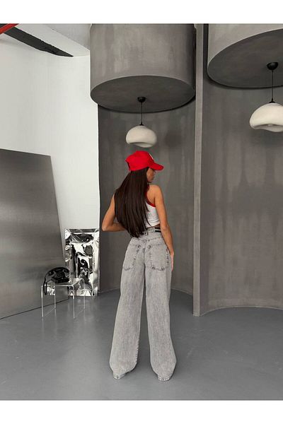 DENİKK Trend ΠΛΑΤΗ ΠΟΔΙ ΖΩΝΗ ΧΑΛΑΡΗ ΠΟΔΙ PALAZZO ΤΖΙΝ ΠΑΝΤΕΛΟΝΙ ΜΕ ΛΕΙΖΕΡ