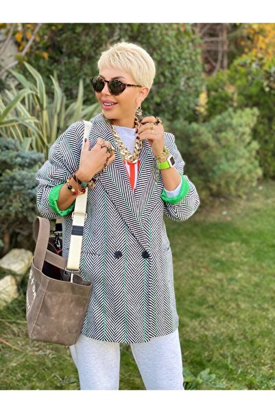 Marvella By Rasha سترة جوخ من التويد المنقوش