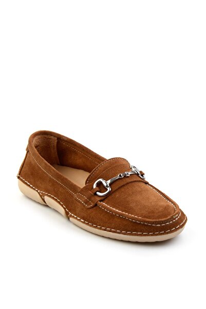 Bambi Taba Leather Kadın Loafer Ayakkabı K01028130601