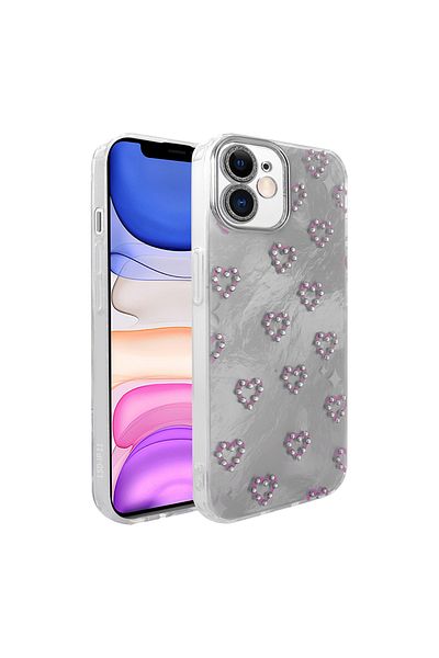HTstore حافظة متوافقة مع هاتف iPhone 11 مع غطاء حماية من السيليكون من Zore Ponti - أبيض