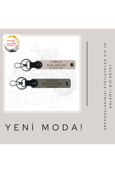Miaju Exclusive for Friends, Pack of 2 Keychains with Name Plate and 0 Rh (+) Blood Type, Puppy-Turquoise-Laci