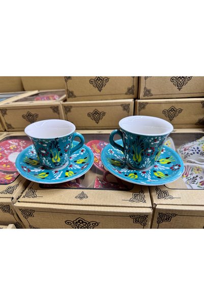 ATÖLYE SAİT Set of 2 Coffee Cups Ceramic Handmade Turkish Coffee