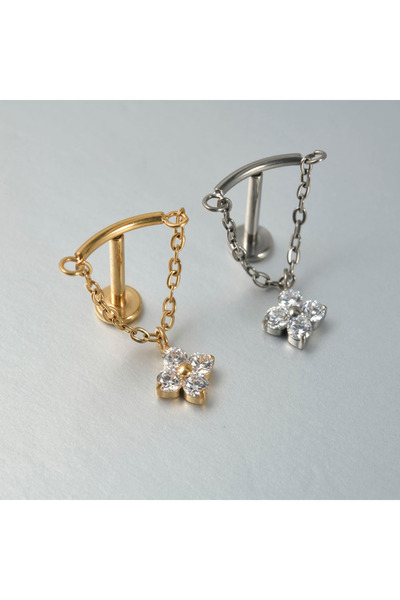 Choice Silver Style 5 1PC G23 Titanium Minimalist Dangle Cartilage Earrings Stud 16G Internally Threaded Zi