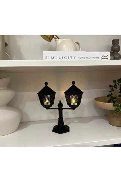 Zülba Home Dekoratif Sokak Lambası Led Mumlu Masa Aydınlatması