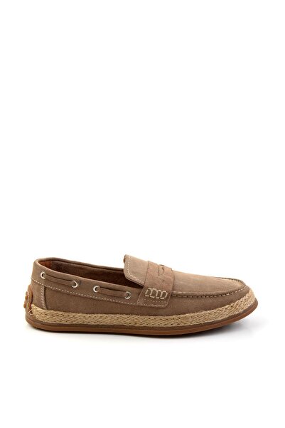 Bambi Bej Leather Erkek Espadril E01863815502