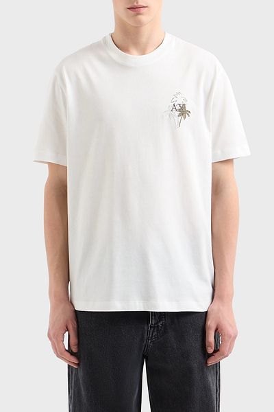 Armani Exchange Armani Exchage Logo 100% βαμβακερό μπλουζάκι με κανονική εφαρμογή Ανδρικό μπλουζάκι XM 000572   AF10334 U0009