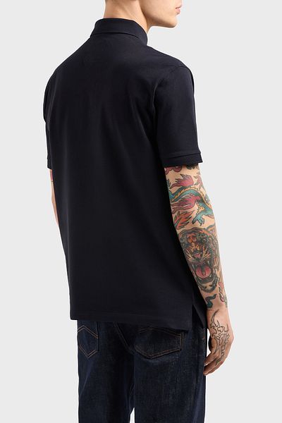 Armani Exchange Μπλουζάκι Polo Neck 100% βαμβακερό με κανονική εφαρμογή