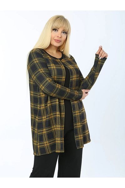 MODA Jacquard Large Size Jacket with Collar