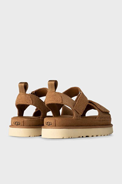 UGG Logo Suede Thick Pile Sole Velcro Sandals Kids Sandals 1136539 K