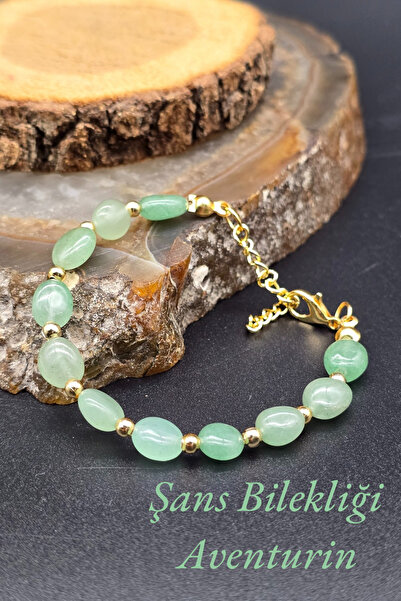 NBS Beautiful Naturel Stones سوار الحظ من افينتورين للنساء مع اتجاه قابل للتعديل