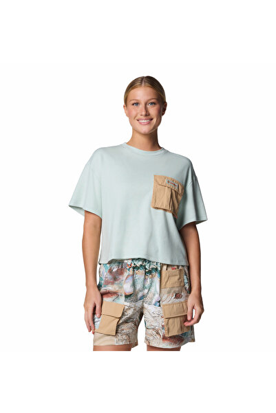 Columbia Cove Beach Cropped Pocket Kadın Teknik Kısa Kollu T-Shirt