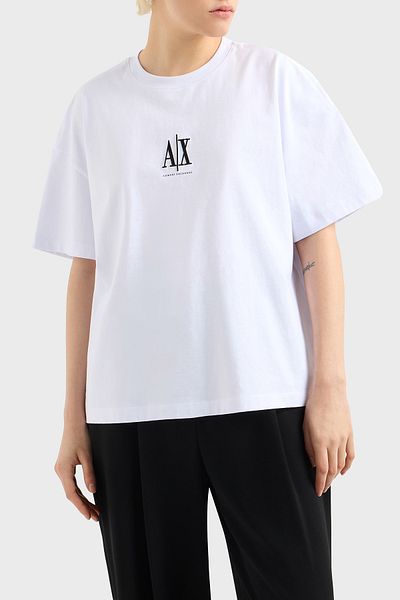 Armani Exchange Armani Exchage Logo Printed Relaxed Fit Crew Neck t Shirt t Shirt Xw 001182   Af15085 U0002
