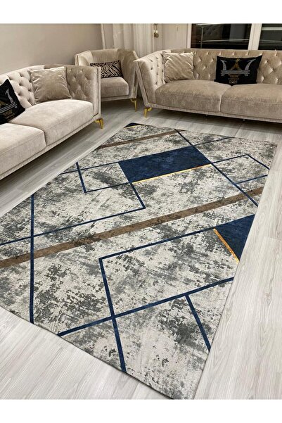 ALLGELSİN Halı Koruma Kılıfı Lastikli Halı Örtüsü  Yıkanabilir Halı Kılıfı Modern Çizgili Örtü Süngersiz örtü