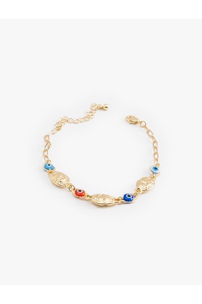 Koton Multicolored Pearl Bead Detailed Chain Bracelet