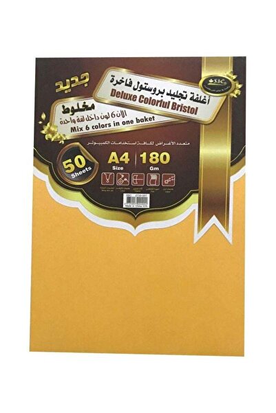 SBC ورق بريستول ديلوكس 6 ألوان 50 ورقة 180 جرام