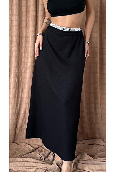 TUA MODA Tua Moda Black Elastic Waist Skirt