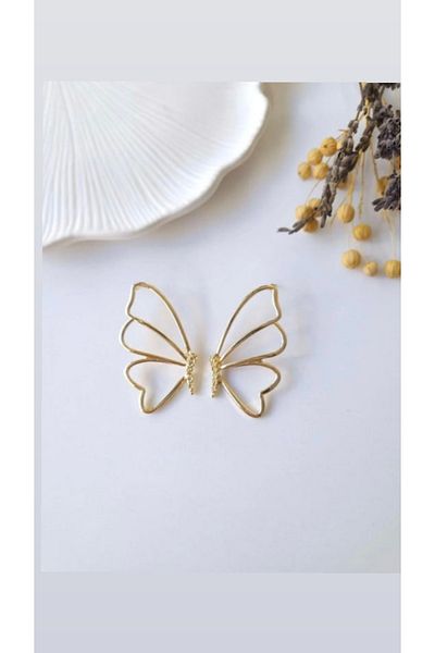 ırmco Butterfly Wing Gold Belt Earrings Special Series